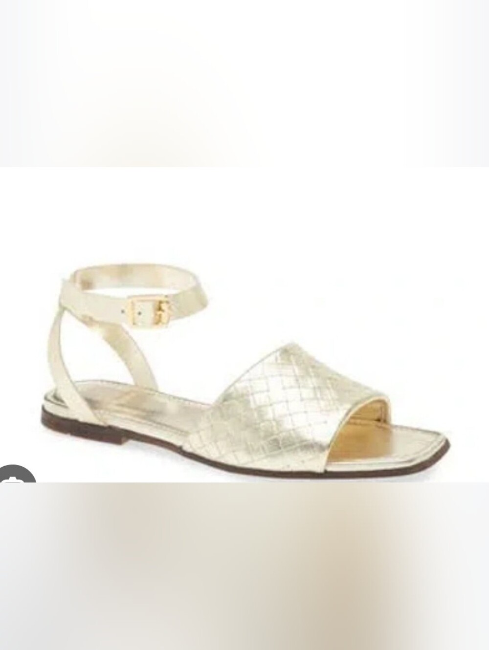 Size 41.5 Bruno Magli Metallic Gold Ankle-Strap Women's Sandal
